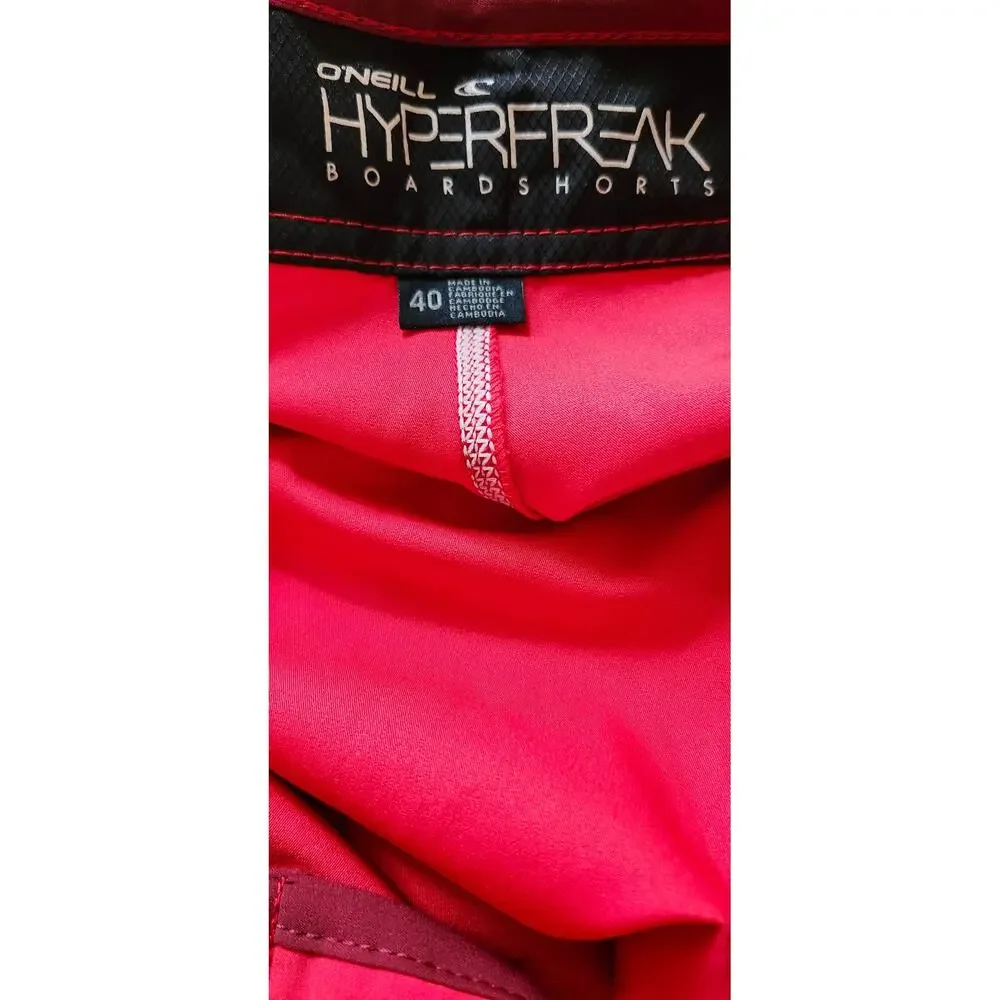 O'Neill Hyperfreak Boardshorts Lifeguard Red Men's Size 40 11